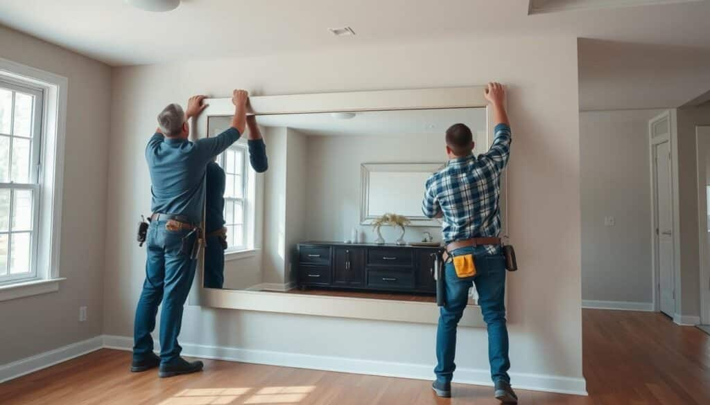 Residential Wall Mirror Installa elitehomeinterio.in